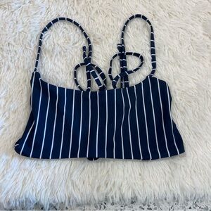 La Hearts Bikini. Navy and White stripes.